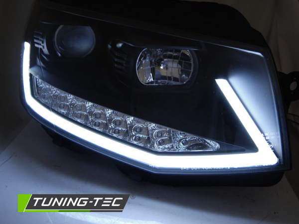 LED Tagfahrlicht Scheinwerfer für VW T6 15-19 schwarz mit dynamischem LED Blinker